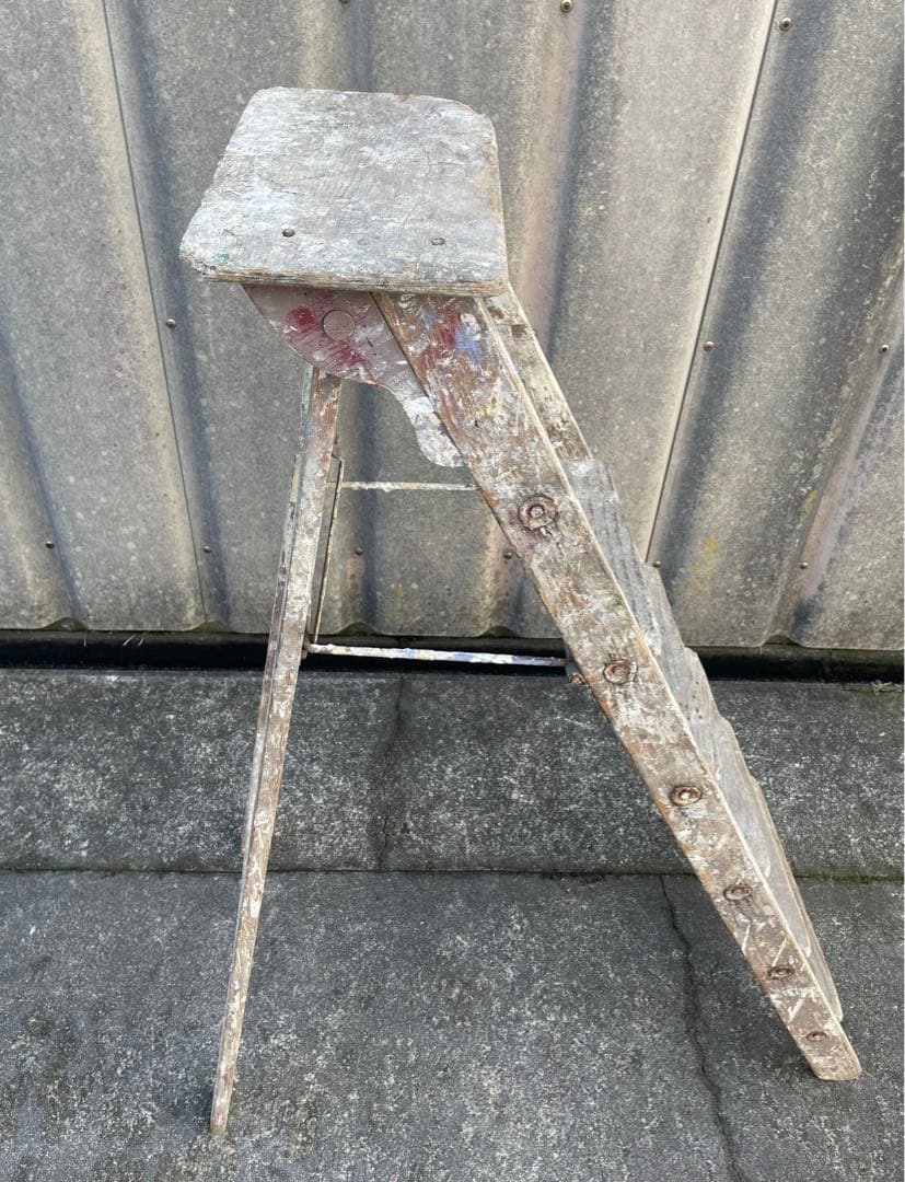 ビンテージ/フランス製/木製/大型/ラダー/脚立/ディスプレイ/店舗什器/①