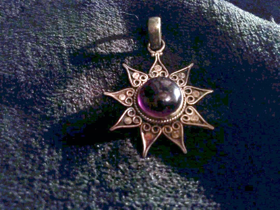 アメジストとシルバー ペンダントトップ Import