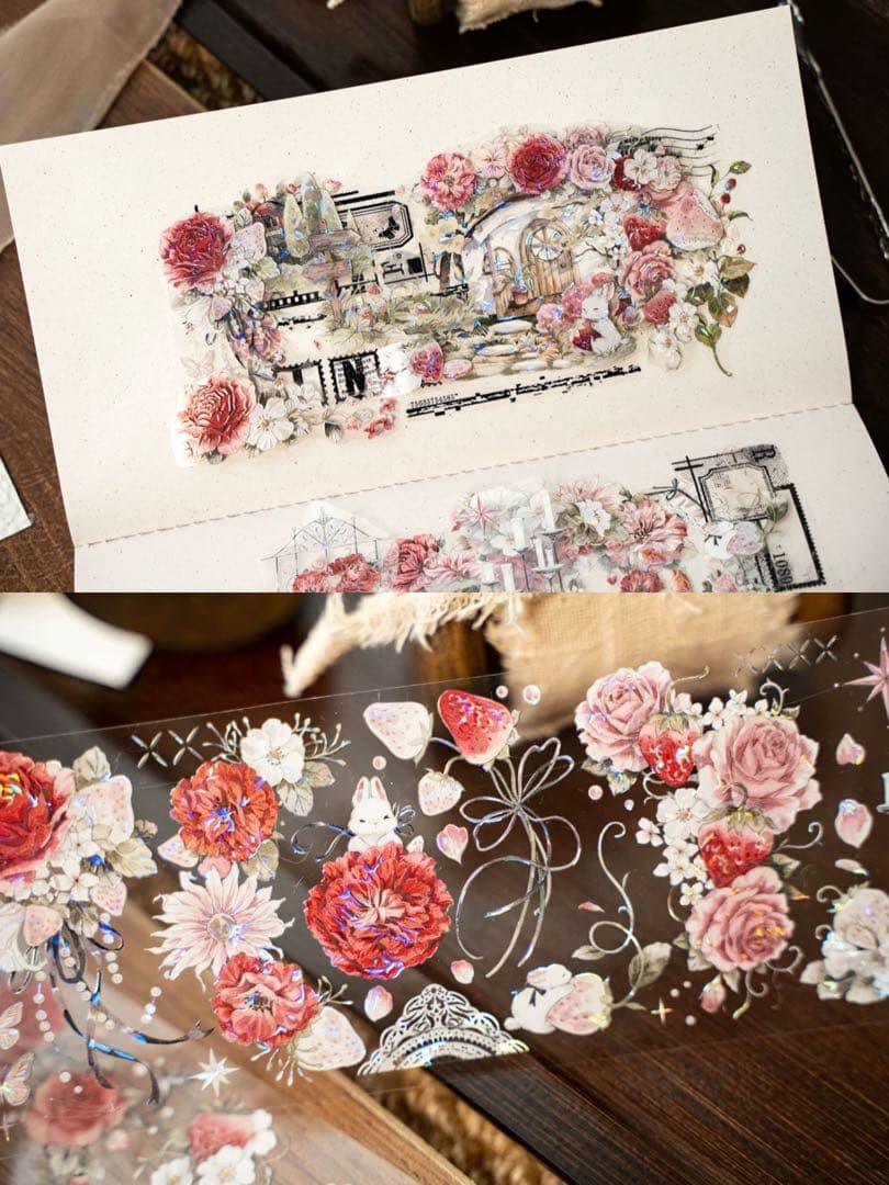 ⭐️SALE⭐️Hoshi奶芙《林莓花眠》海外マスキングテープ　マステ 【2677】