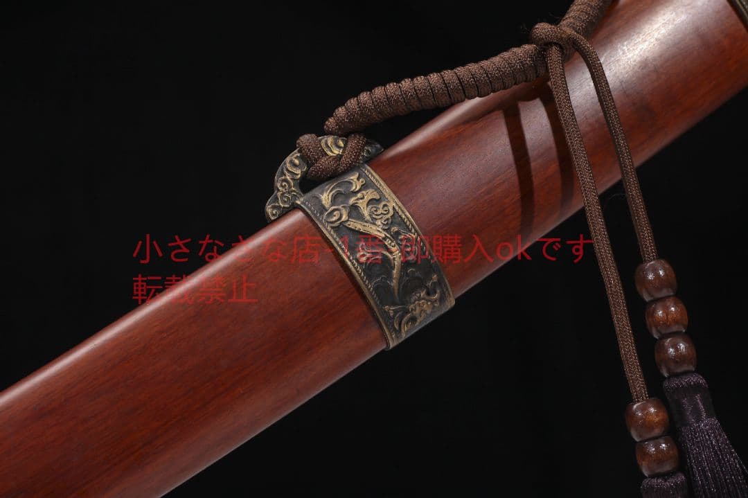 九龍刀酸枝木純銅装模様鋼  古兵器 武具 刀装具 日本刀 模造刀 居合刀
