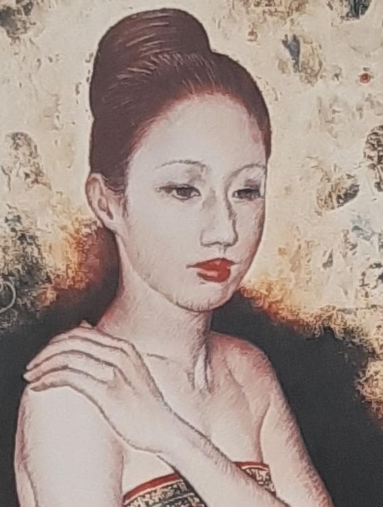 山根須磨子、「山帰来」、希少画集の額装画、人気作品