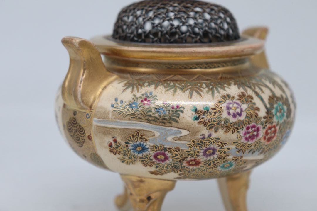 本薩摩　極上　香炉　純銀ぼや蓋　送料込み250708