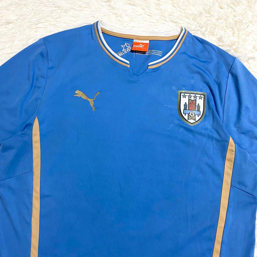 ウルグアイ代表　ユニフォーム　ゲームシャツ　刺繍　プーマ　ホーム　水色　L