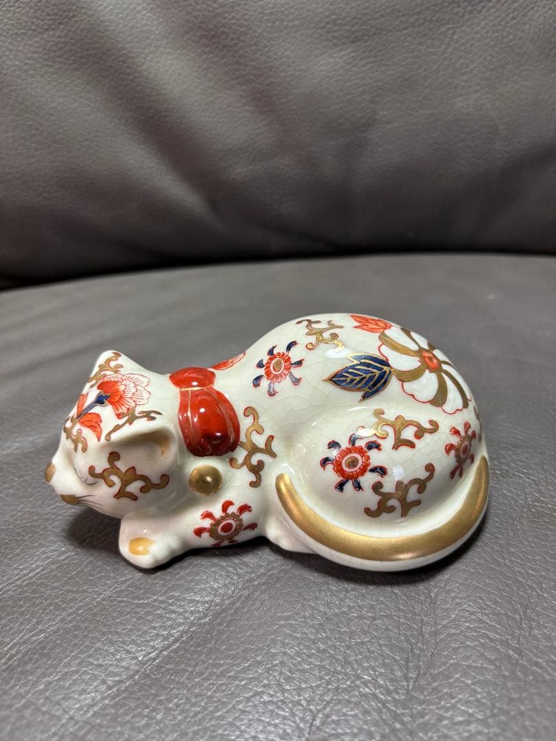 眠り猫　置物　レトロ