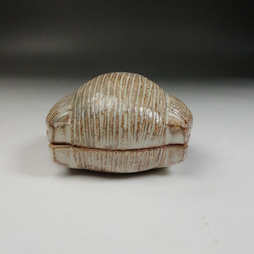 Ｗ９６　香合　『萩　糸巻　香合』『十二代　田原陶兵衛 造』　共箱　茶道具