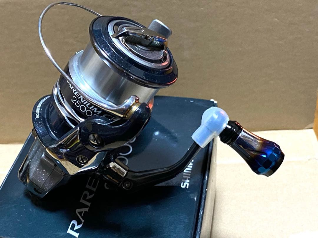 大幅値下げ‼️機関良好‼️シマノ12レアニウム2500S ハンドルノブカスタム