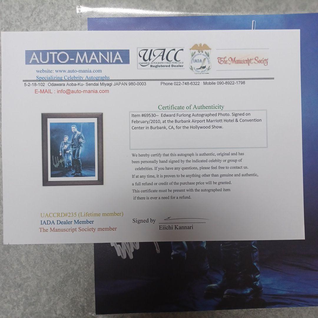 ターミネーター2 エドワードファーロング　直筆サイン入りオートグラフ写真