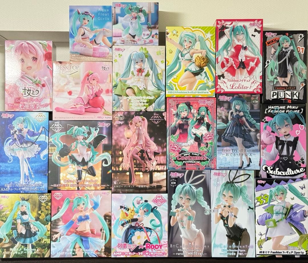 初音ミク・桜ミク AMP+/Fashion/他 フィギュア20 個セット