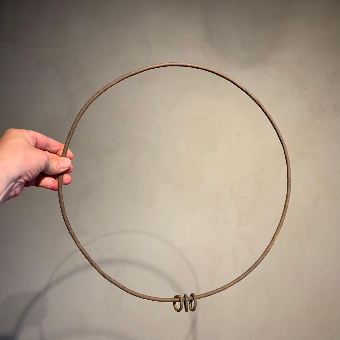 鉄の 道具 輪回し 古道具 鉄製輪 古道具坂田さん的 アンティーク オブジェ