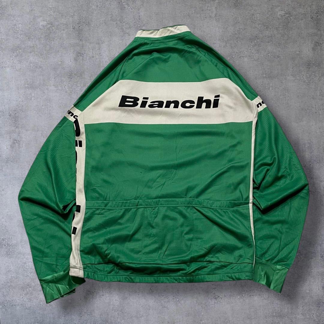 Bianchi ビアンキ サイクルジャケット フルジップ グリーン L