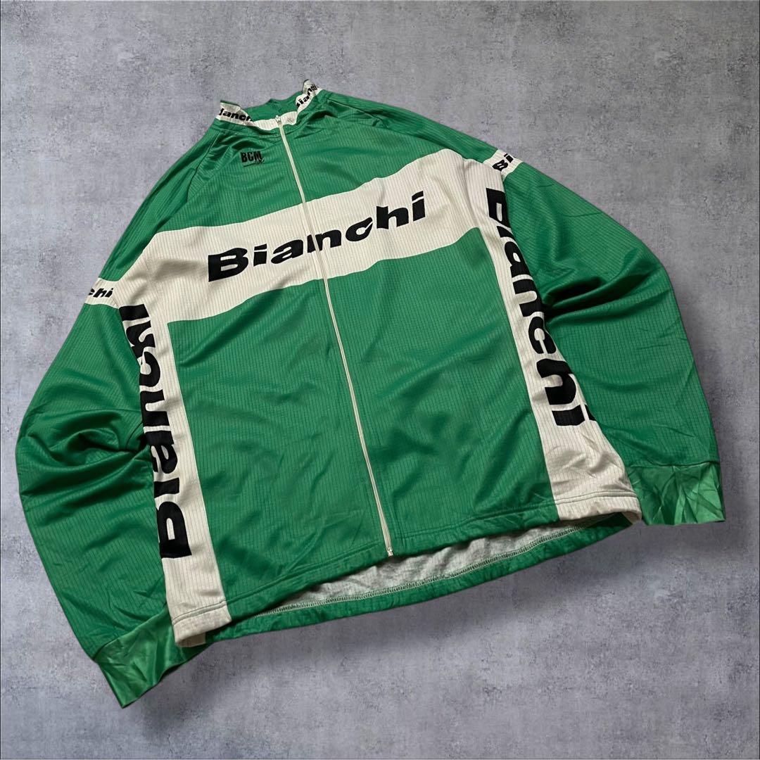 Bianchi ビアンキ サイクルジャケット フルジップ グリーン L