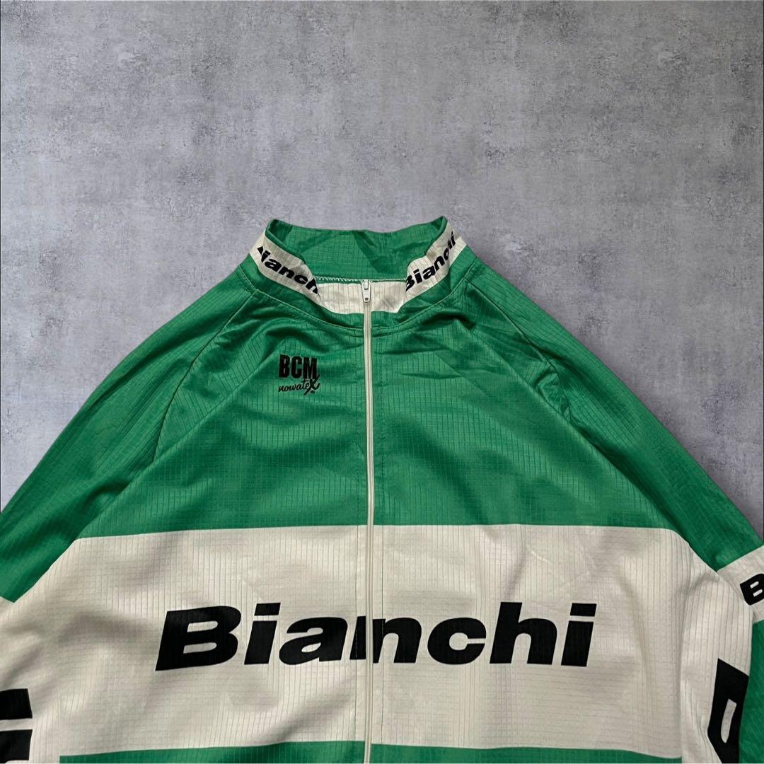 Bianchi ビアンキ サイクルジャケット フルジップ グリーン L