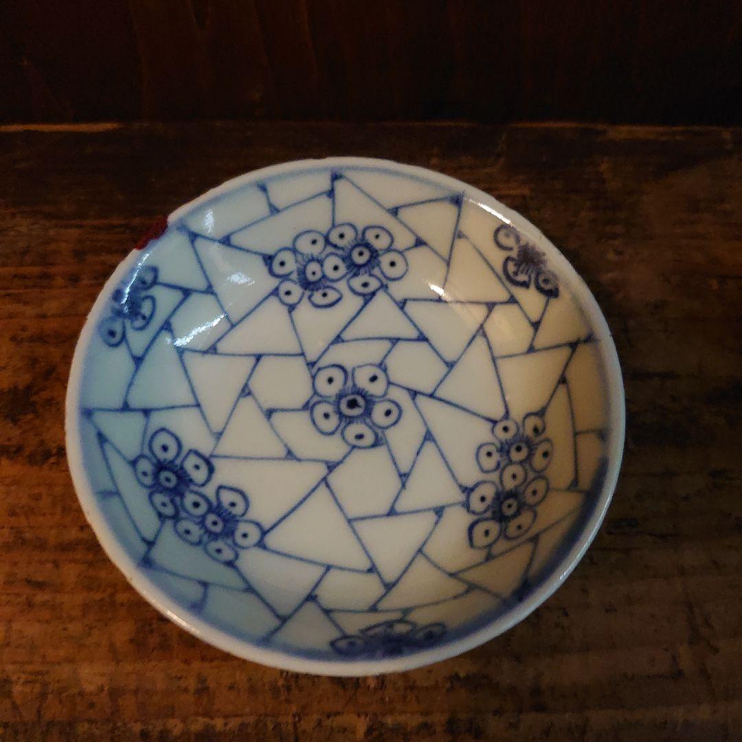 新渡染付 梅氷裂紋 平盃 小皿