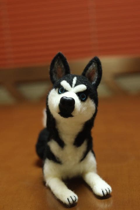 羊毛フェルト　シベリアンハスキー