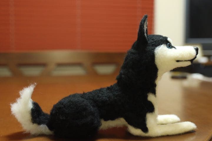 羊毛フェルト　シベリアンハスキー