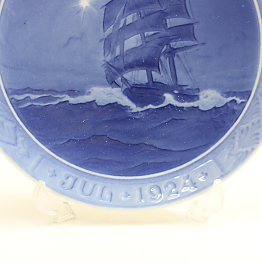 1924年 「クリスマスの夜の帆前船」 イヤープレート ロイヤルコペンハーゲン