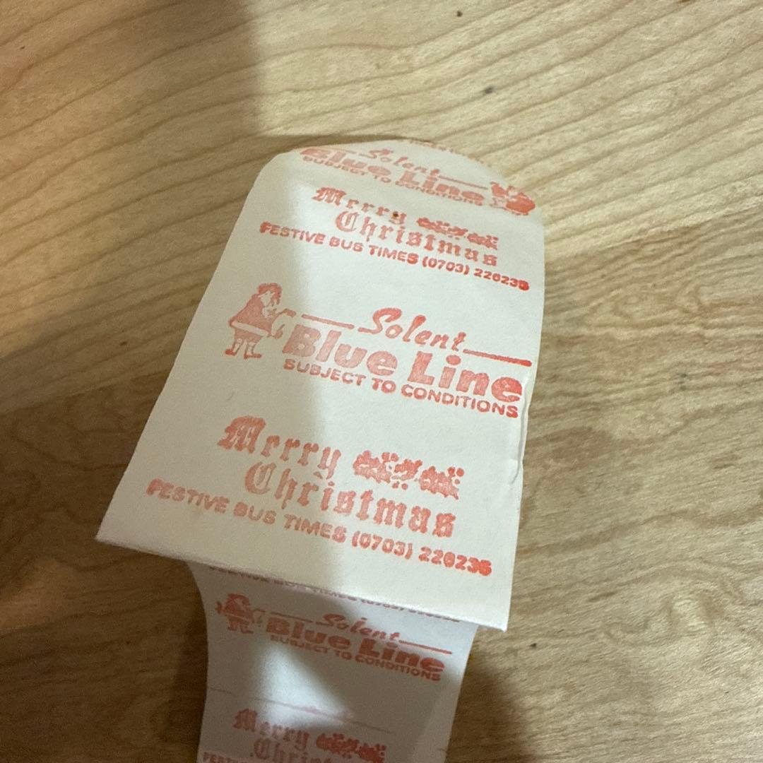 海外紙物　レア　blue line クリスマス柄ロールチケット＋おまけのシール等