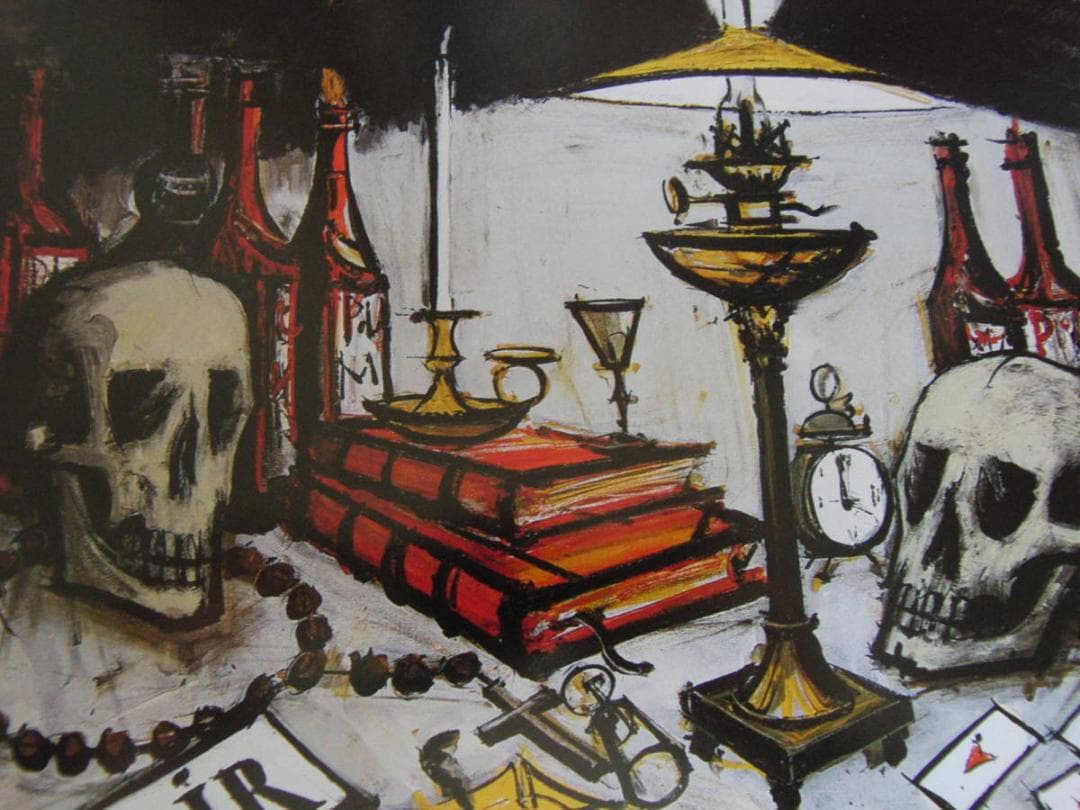ベルナール・ビュッフェ「Vanite aux deux cranes」