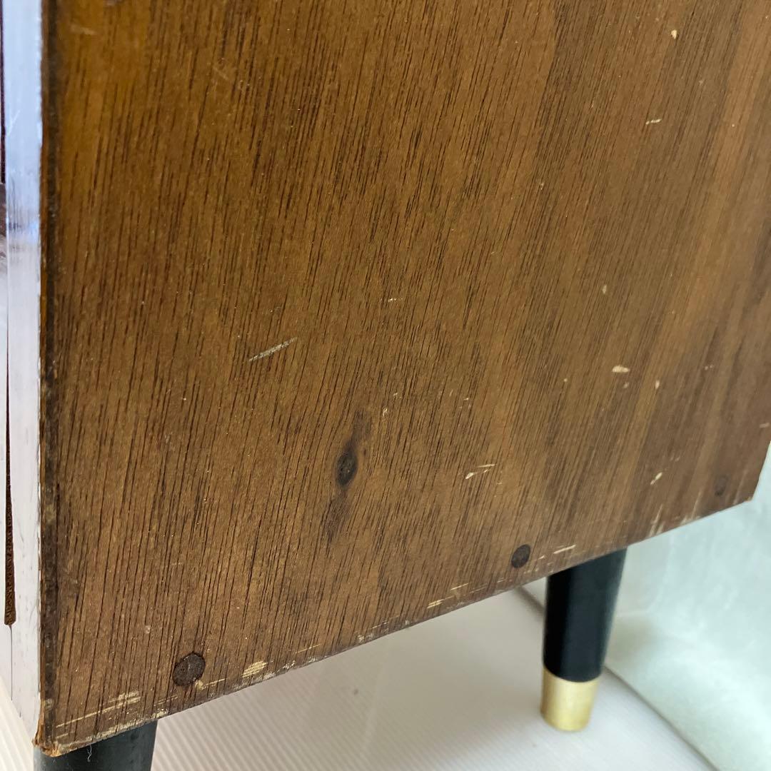 昭和レトロ　ビンテージ　トンボ台　木製木目調　6引き出し　テレビ台　希少