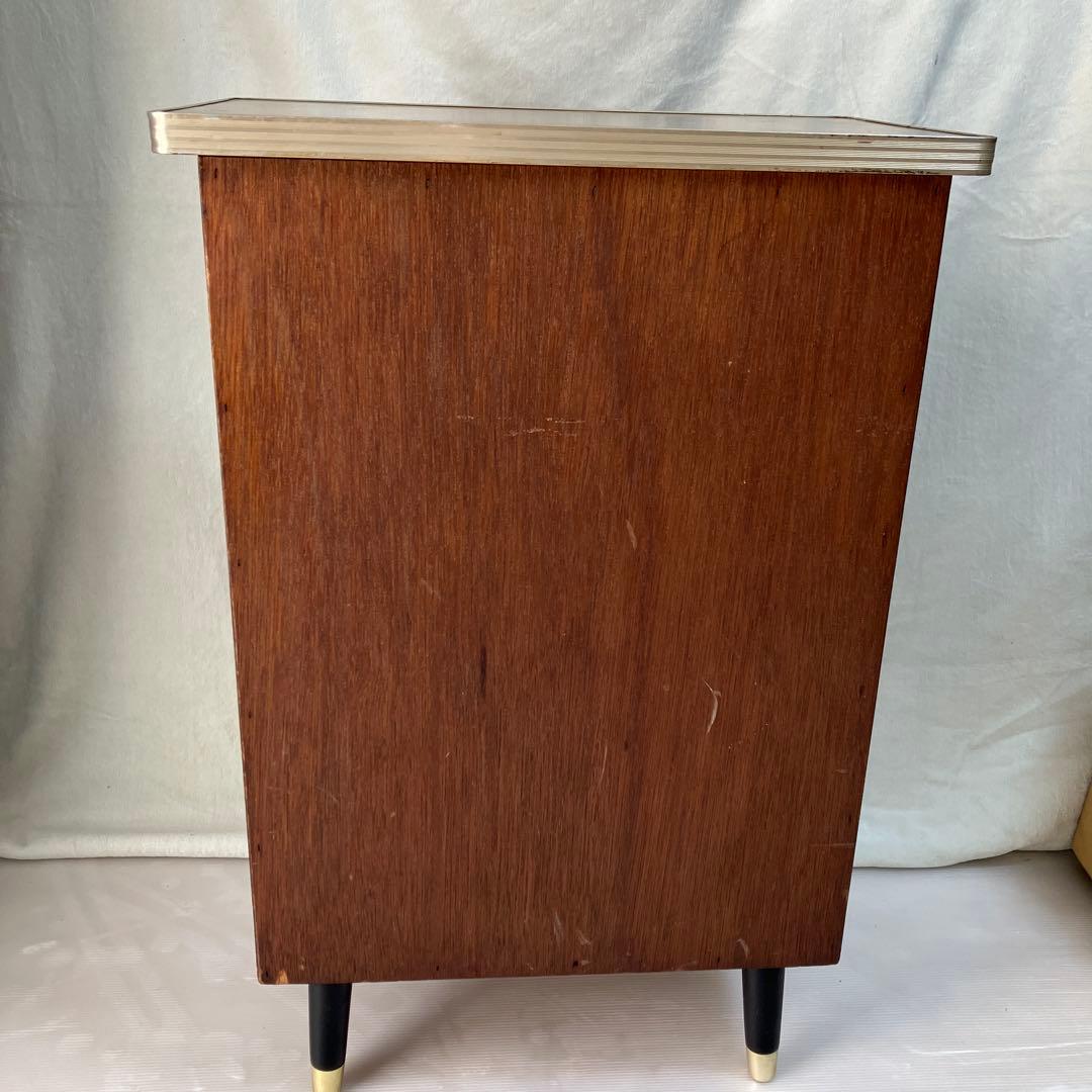 昭和レトロ　ビンテージ　トンボ台　木製木目調　6引き出し　テレビ台　希少