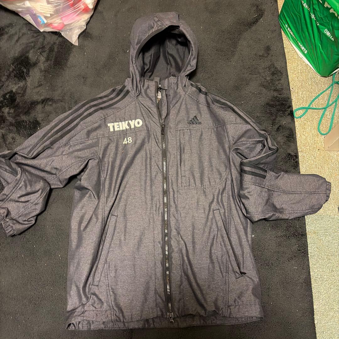 adidas 帝京第三 ウィンドブレーカー サイズ48 グレー