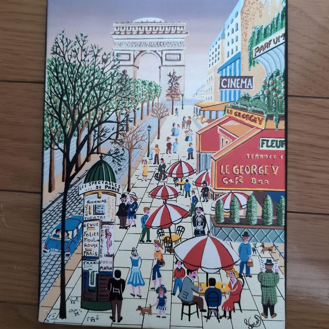 フランス購入☆油彩画 パリの風景 シャンゼリゼ通り