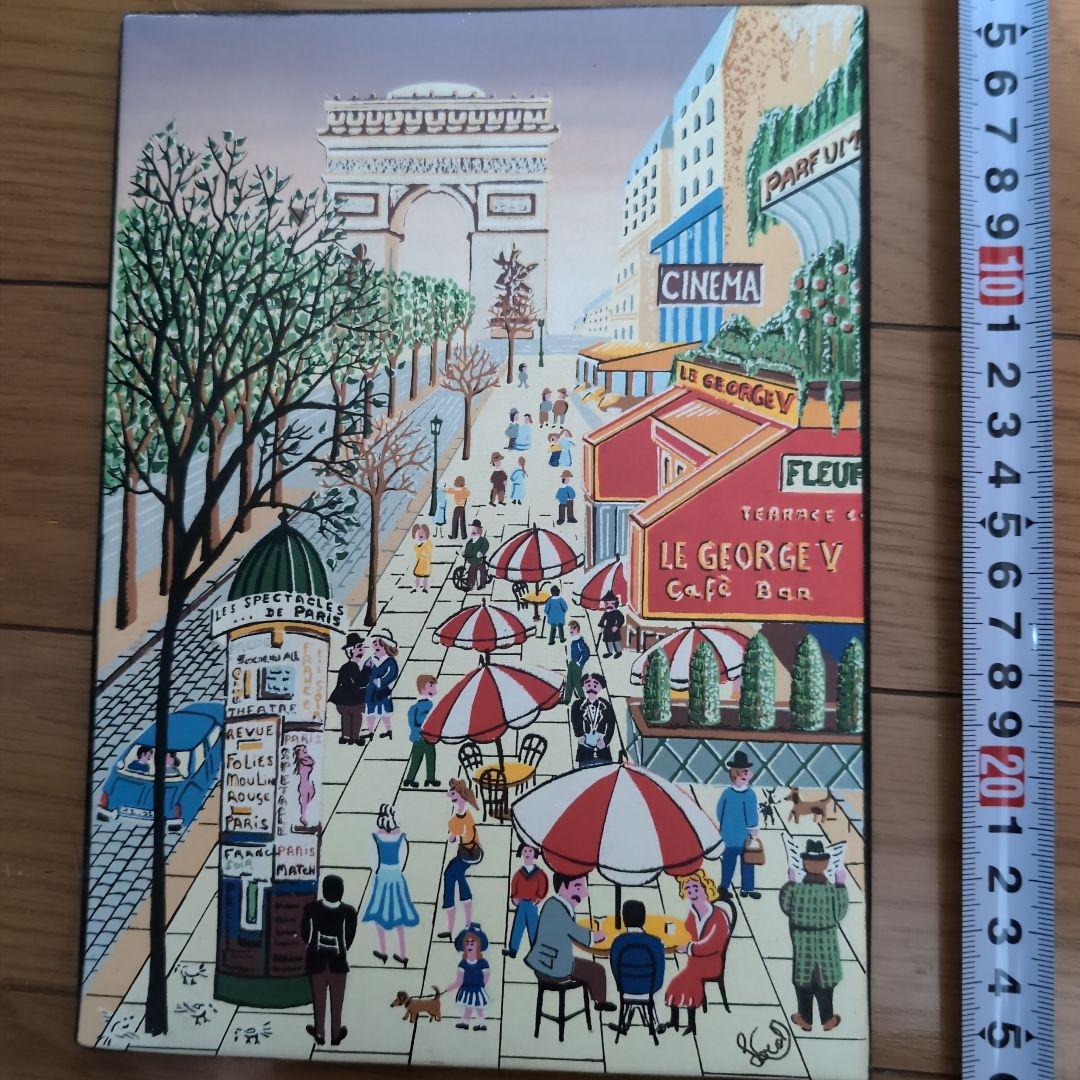 フランス購入☆油彩画 パリの風景 シャンゼリゼ通り