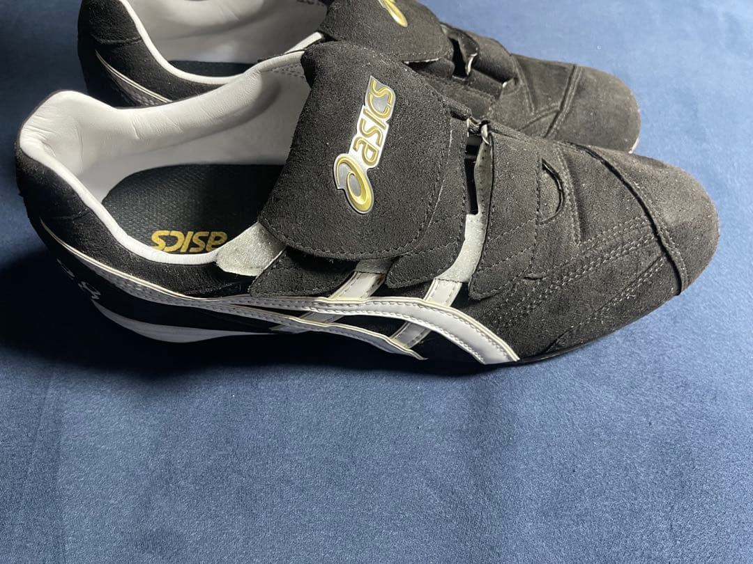 asics 野球 スエード 黒 オーダースパイク 27.5センチ