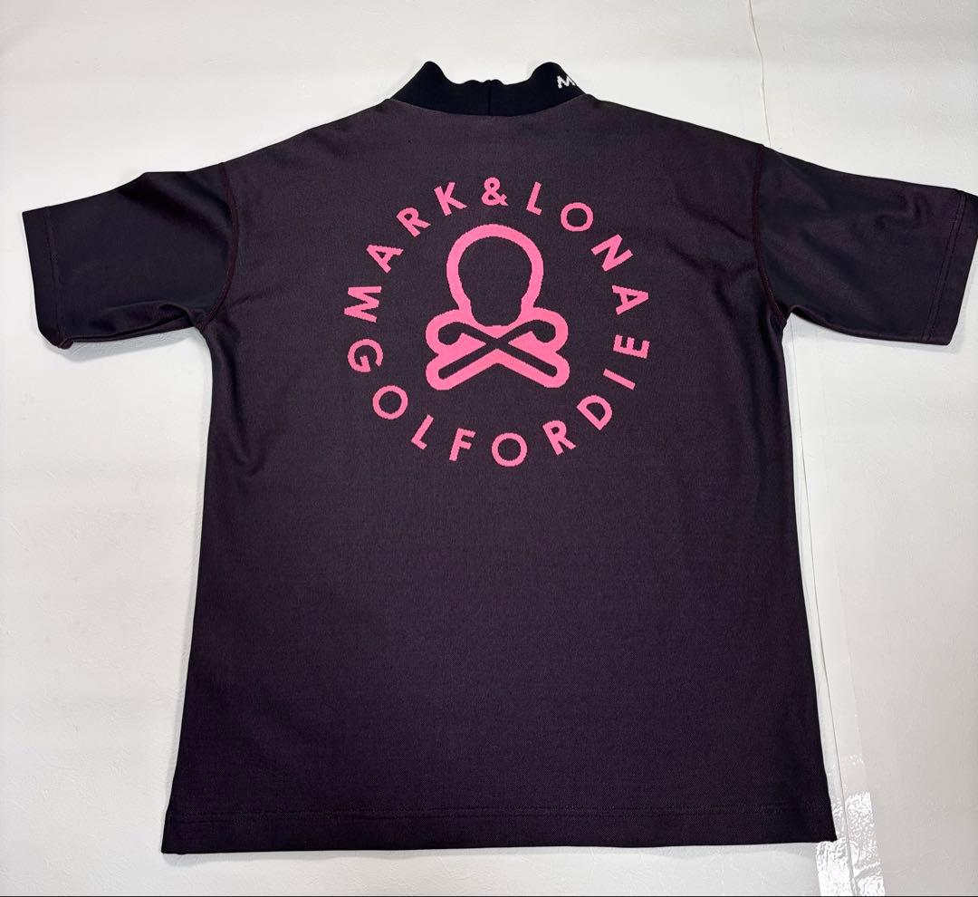 マークアンドロナ モックネック シャツ 48 L 黒 ゴルフウェア メンズ