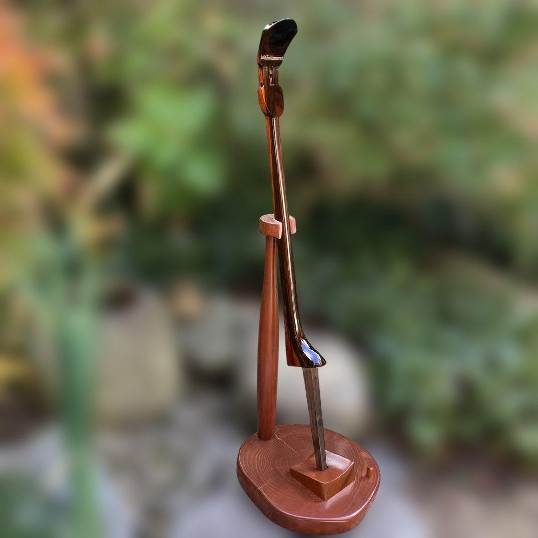 三線　棹　黒檀系　名工　岸本尚登作