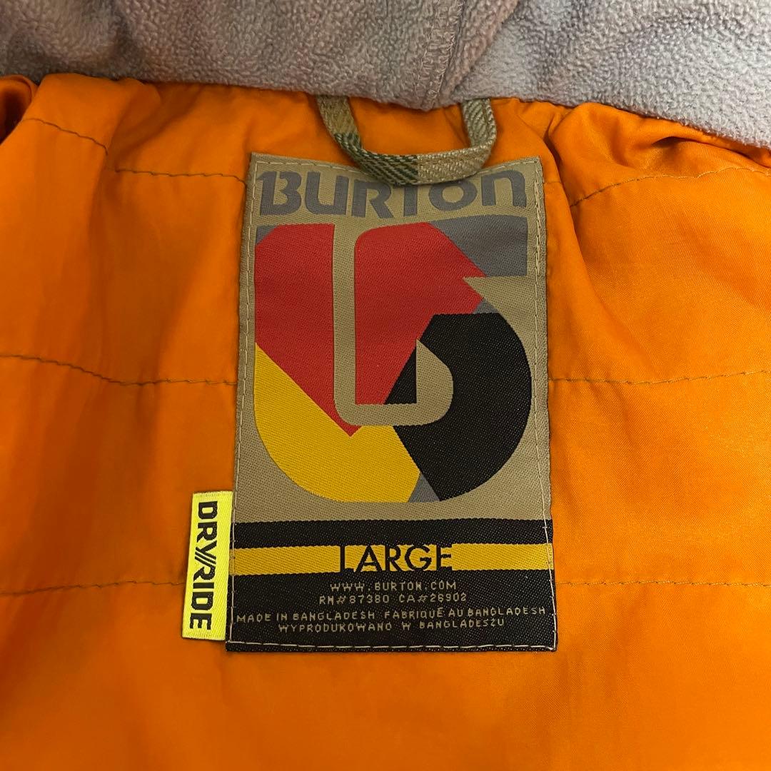 Burtonバートンスキーウェアスノーボードジャケットベージュ緑グリーンチェック
