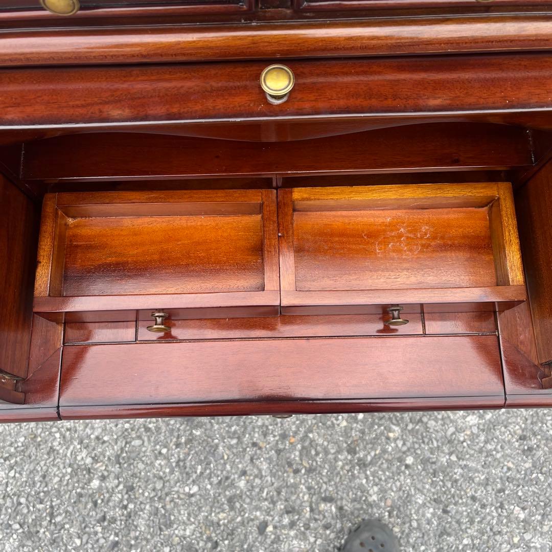 木製ライティングビューロー マホガニー　ダベンポートデスク　ダークブラウン