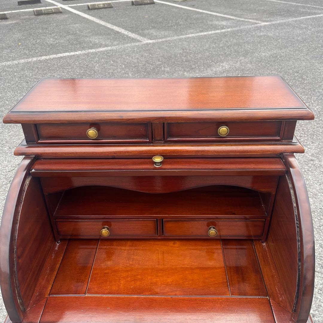 木製ライティングビューロー マホガニー　ダベンポートデスク　ダークブラウン