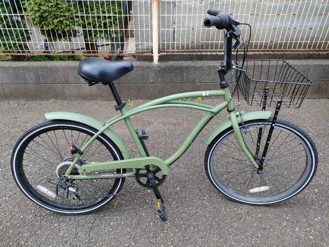 お引き取り限定 Rainbow KB 24インチ 6段ギア カゴ付き