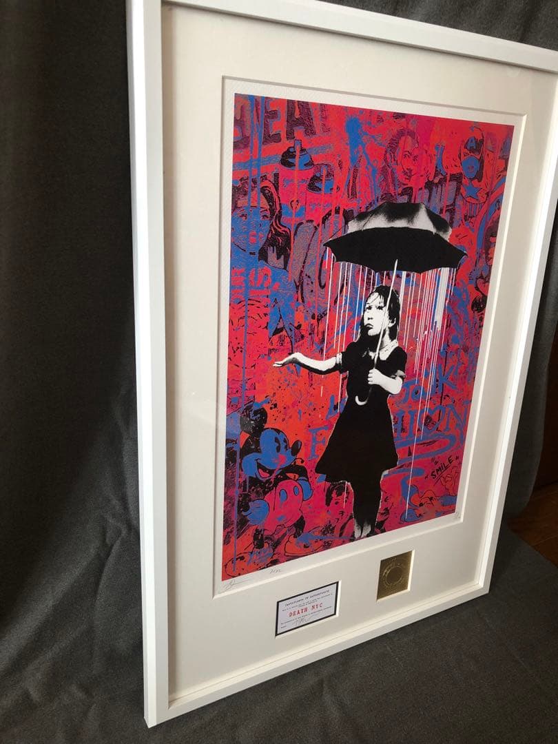 マット額装付/DEATHNYC/限定アートポスター/バンクシー/シルクスクリーン