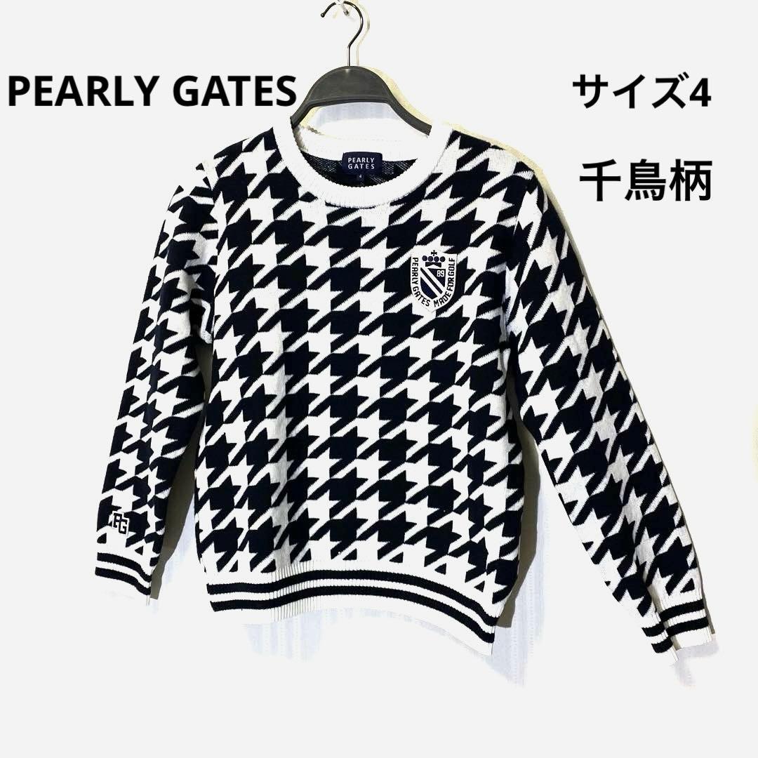 PEARLY GATES パーリーゲイツ 千鳥柄 ウール混 ニット 4