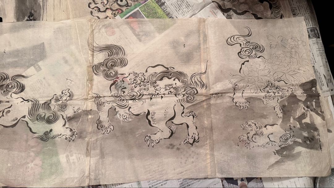 2168様感謝‼️超絶江戸期粉本「牛若丸と天狗と天狗、唐獅子、仙人』ほか肉筆10点