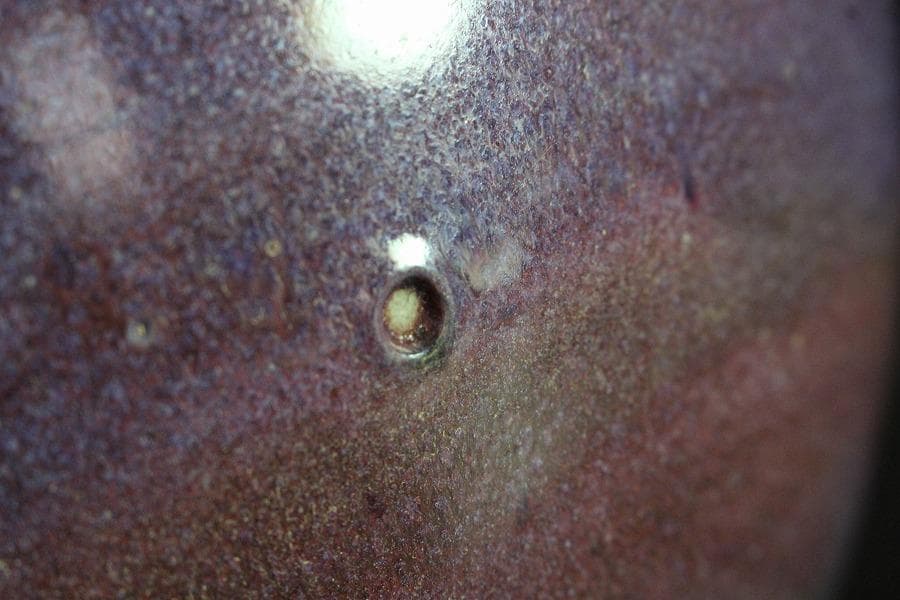 中国美術 鈞窯 斑紫釉 壷 φ23.5cm(K-LC211)