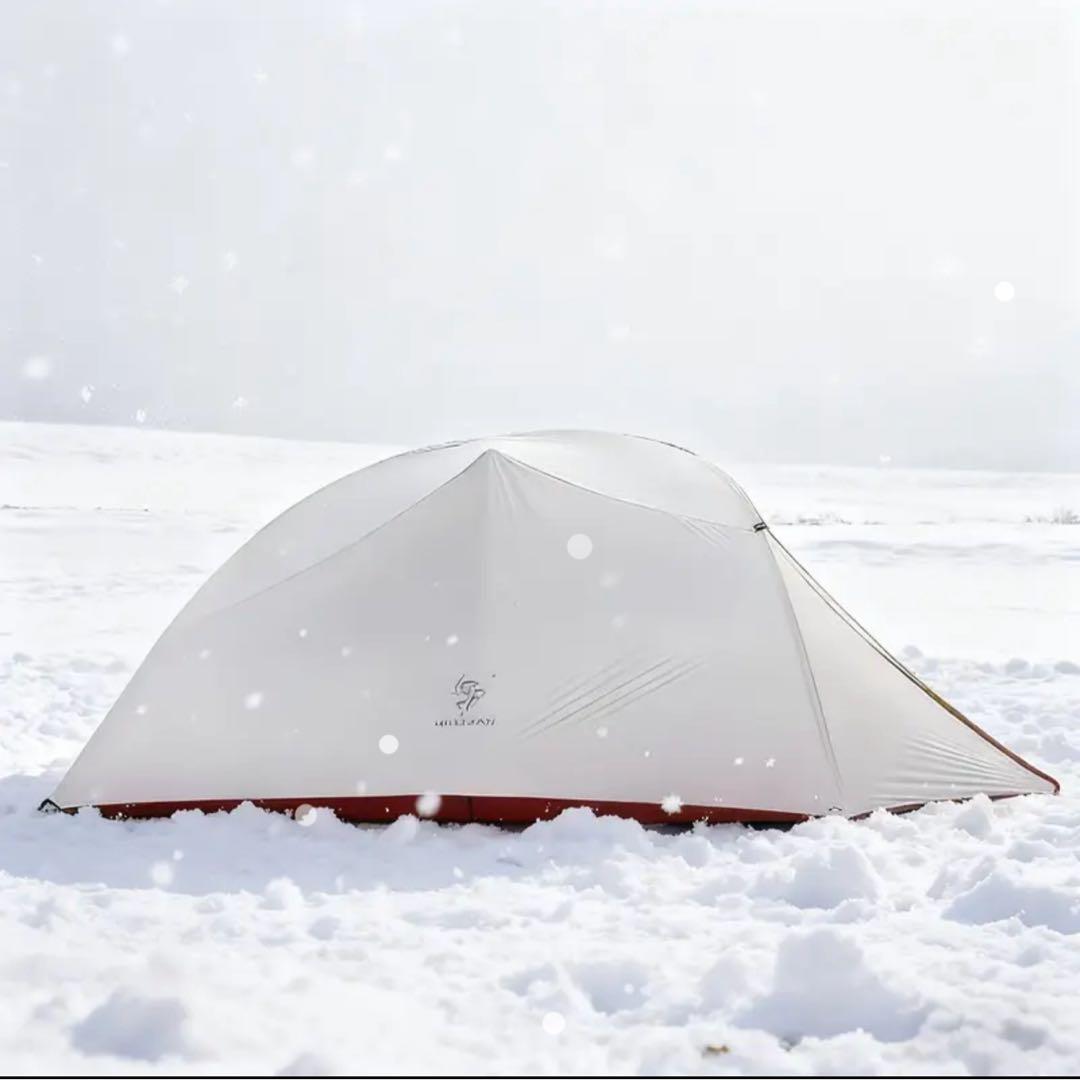 3人用キャンプテント ホワイト/レッド 冬用