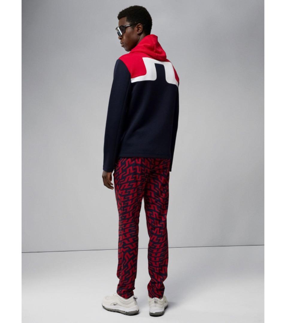 J.LINDEBERG MENS Jeff Hood 長袖　パーカー　レッド系