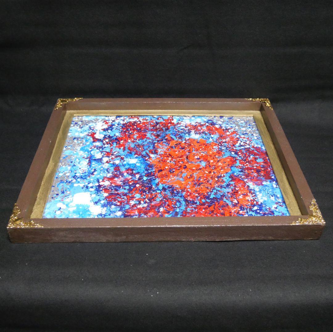 油絵 油彩 油彩画 絵 絵画【梅雨の赤い紫陽花の雨】