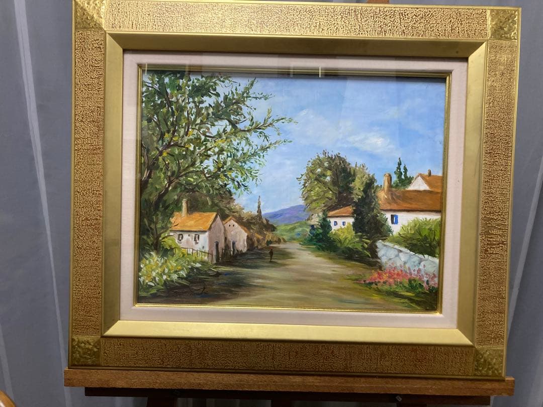 油彩　油絵　プロバンス風景　<神戸佳子> 美術年鑑掲載作家　直筆サイン　Ｆ６号