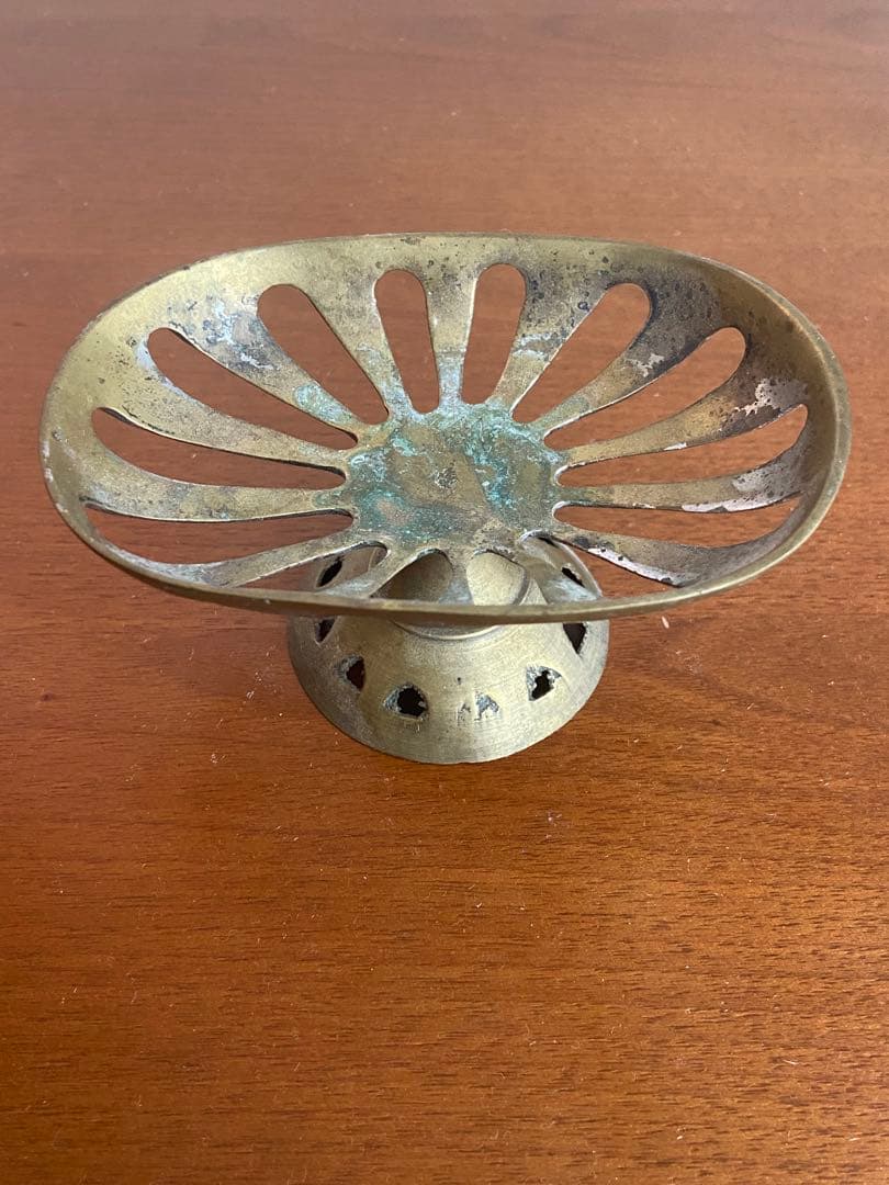 仏1920s 真鍮透かし台座皿 初期デコ