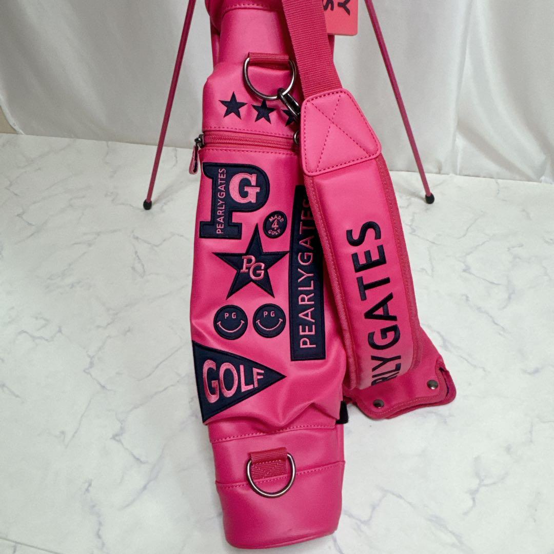 ✨美品✨PEARLY GATES ロゴ　スマイルワッペンセルフスタンドバッグ