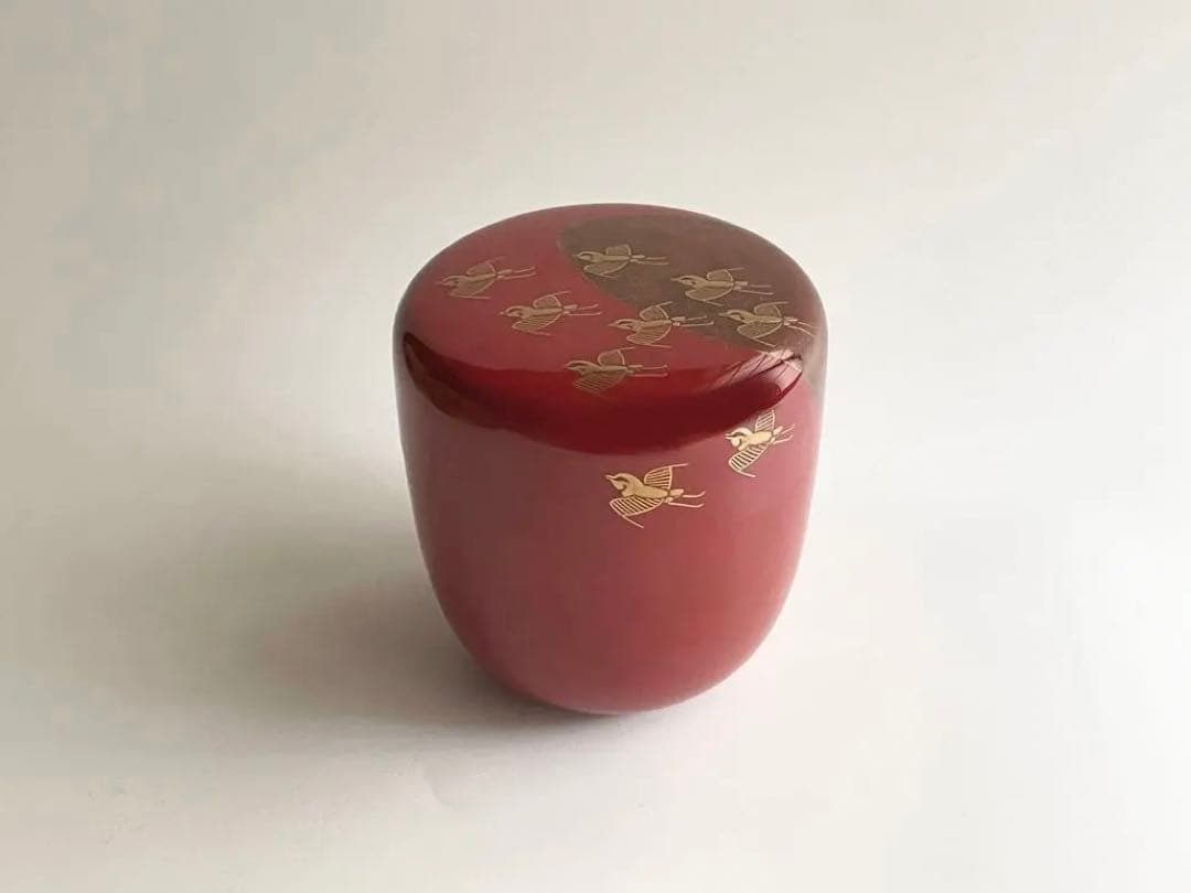 茶道具　三代　清石　川谷内正廣　月と千鳥棗　共箱