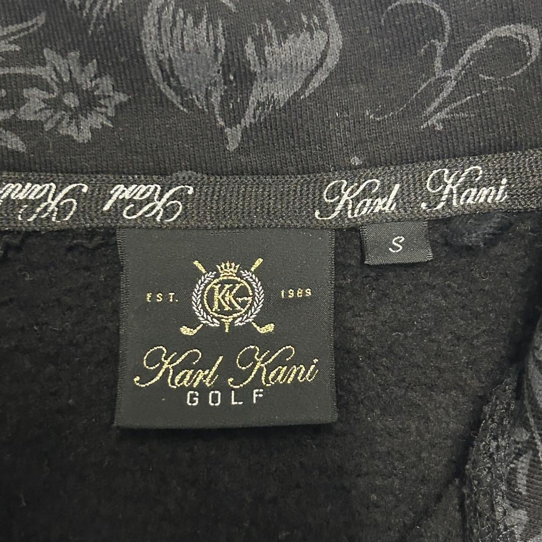 カールカナイ ゴルフ 総柄 刺繍 プリント ペイズリー スウェット ハーフジップ