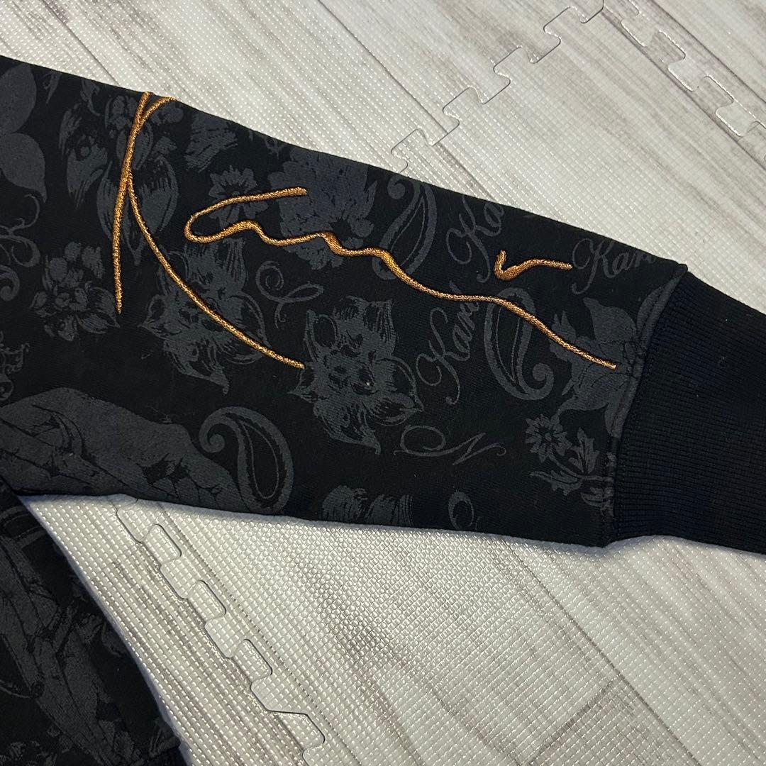 カールカナイ ゴルフ 総柄 刺繍 プリント ペイズリー スウェット ハーフジップ