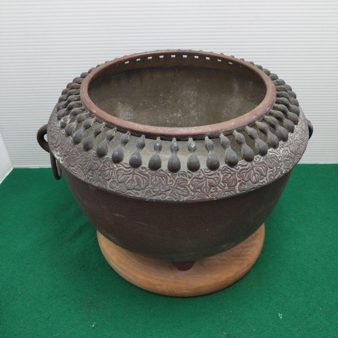 銅製火鉢 時代物 古民具 古道具 瓢箪 ひょうたん 透かし 火鉢 アンティーク