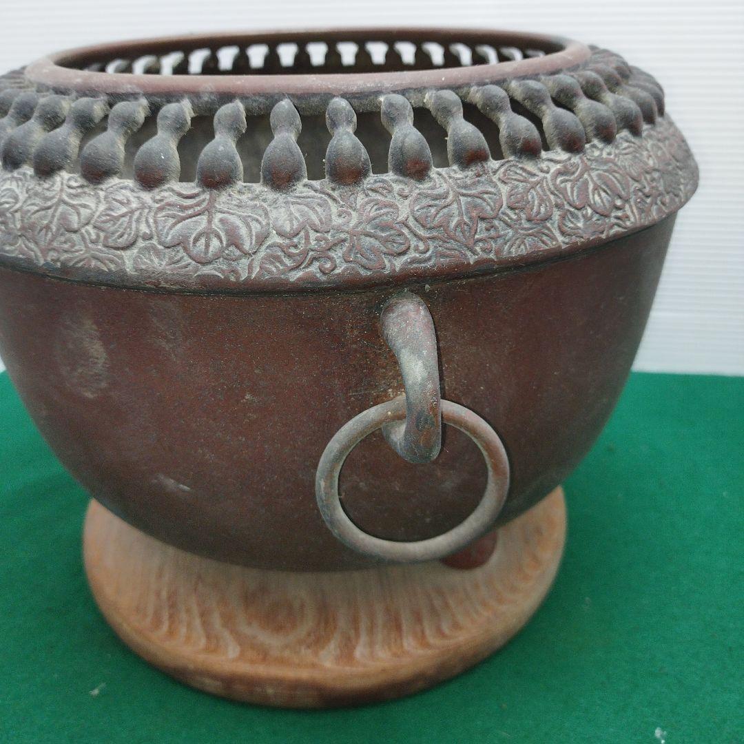 銅製火鉢 時代物 古民具 古道具 瓢箪 ひょうたん 透かし 火鉢 アンティーク