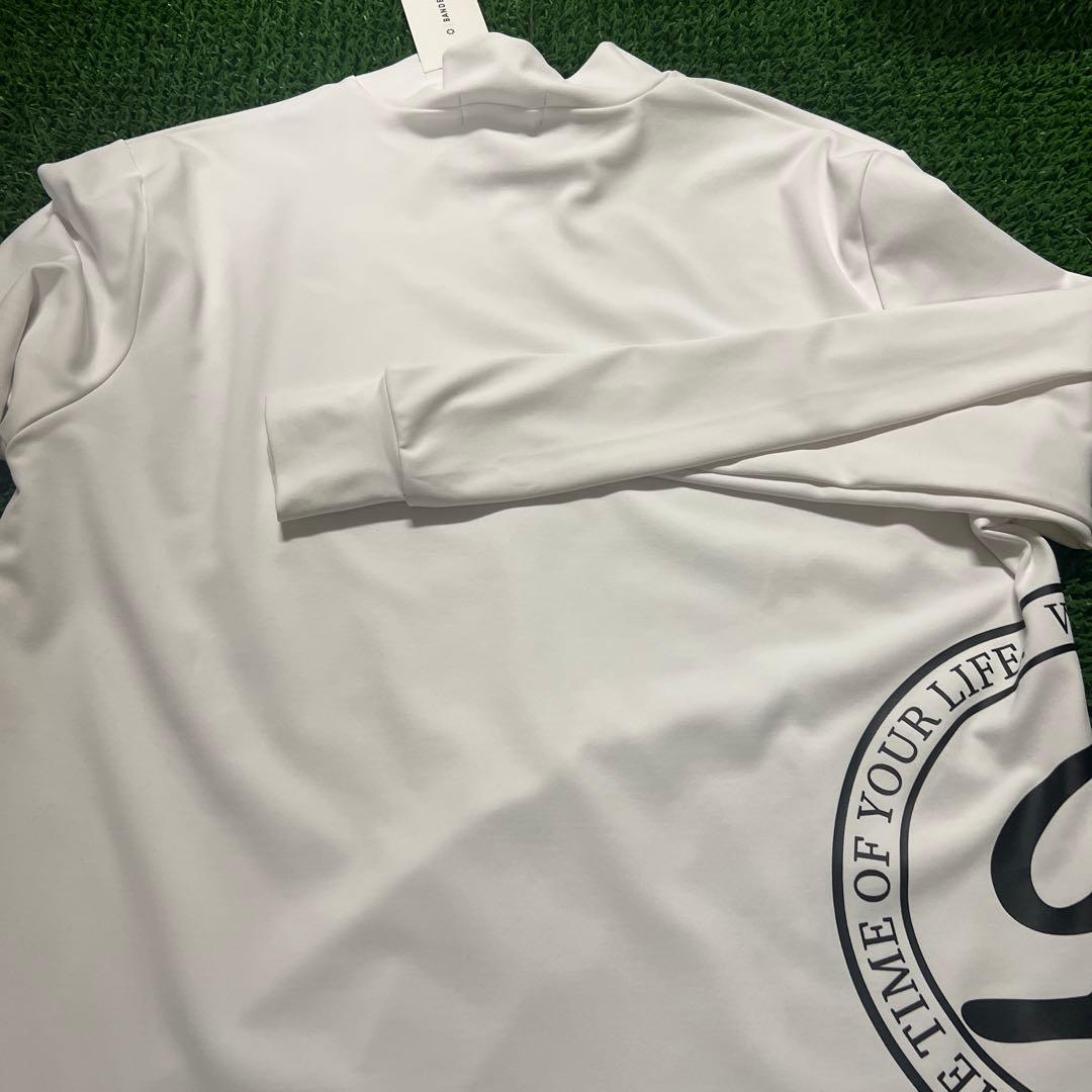 Bandel サイドロゴ付きモックネックシャツ XL ホワイト